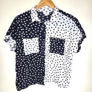 LuLaRoe Black and White Stars Amy Dolman Blouse